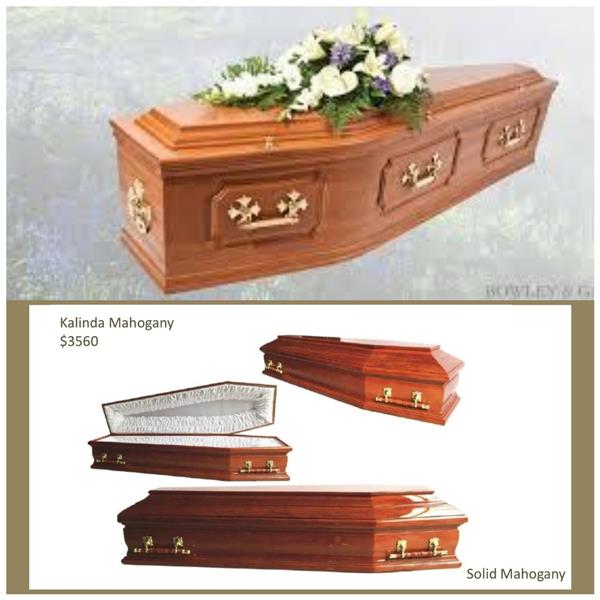 funeral coffin casket in hardwood