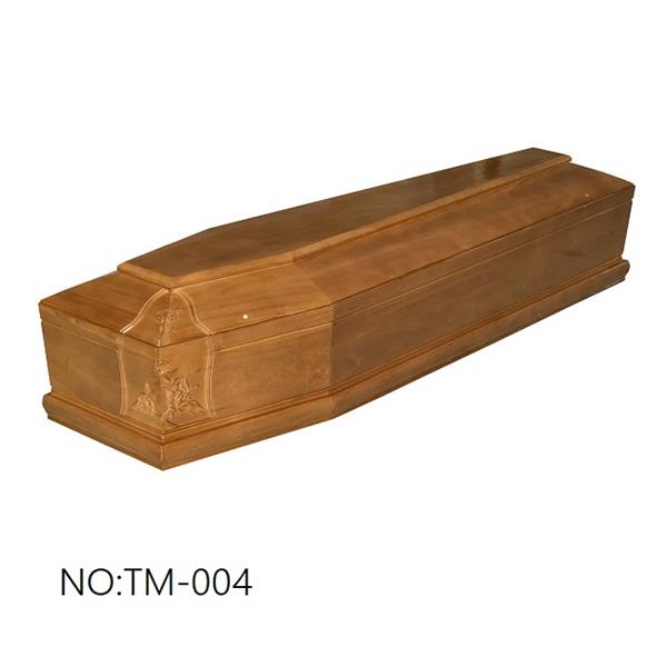 Customized Italian Style Carving Coffin in pine wood